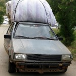 Eine Ladung Heu fährt los. Eine Ladung Heu fährt los.